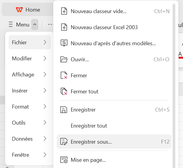 Select File from the dropdown menu, then choose Save As