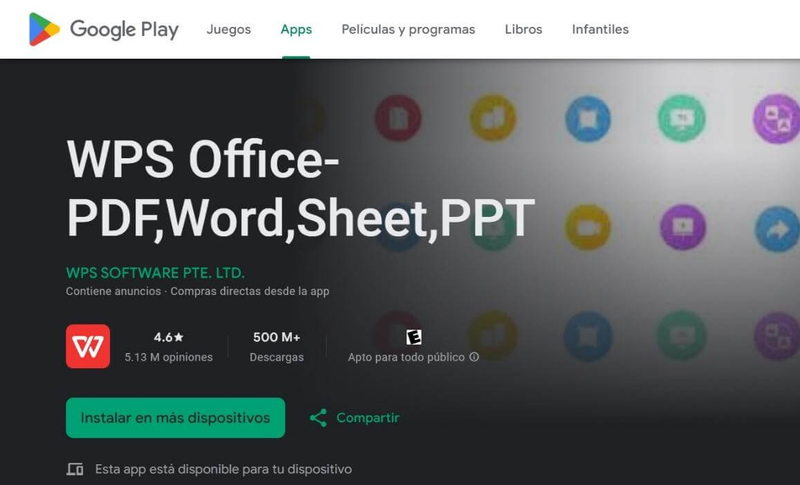 Instalar la aplicación WPS Office