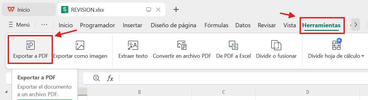 Acceder a las herramientas de conversión