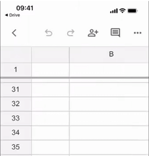 iOS 版 Google Sheets 工作表