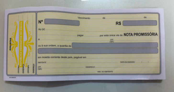 nota promissória em papel