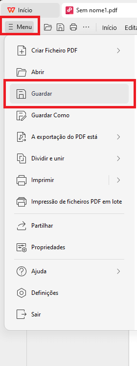 WPS PDF Salvar PDF