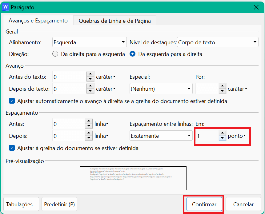 Configuração de espaçamento entre linhas no WPS Writer