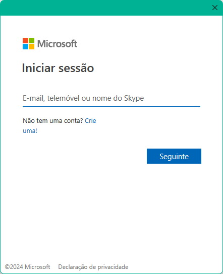 Concluir o login no Microsoft 365