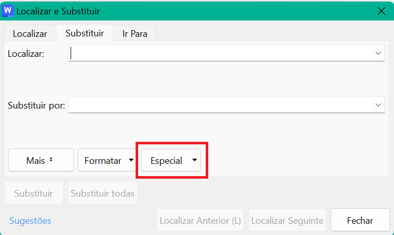 Substituição especial no WPS Writer