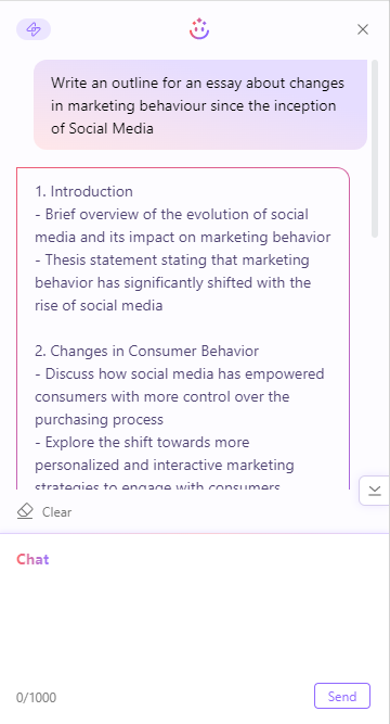 План эссе, сгенерированный с помощью WPS AI