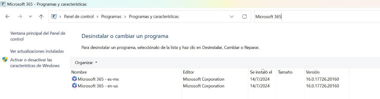 Desinstalar varios programas de Office
