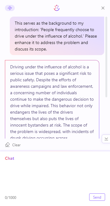 Создание фоновой информации для вступления с помощью WPS AI