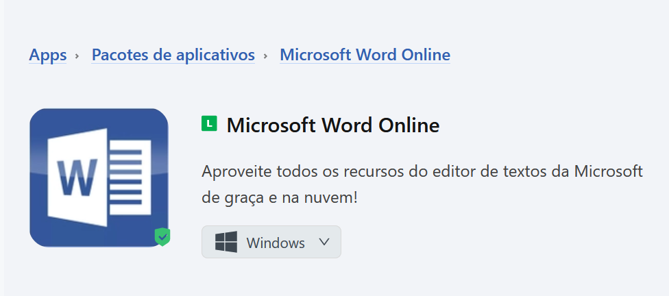 página do Word Online no Baixaki