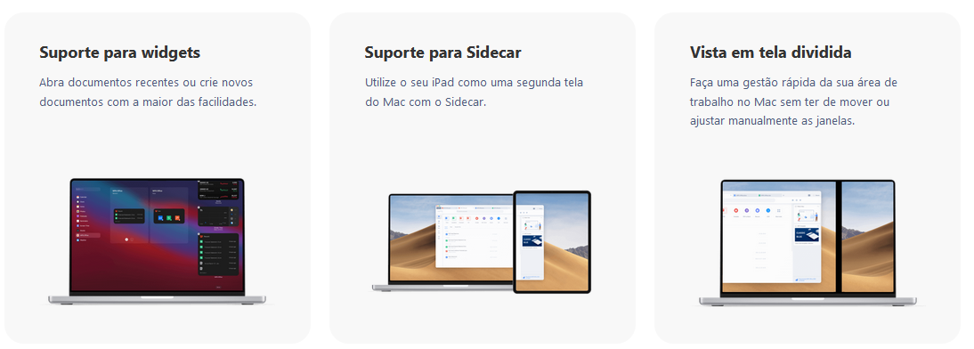 novas funções do MacOS