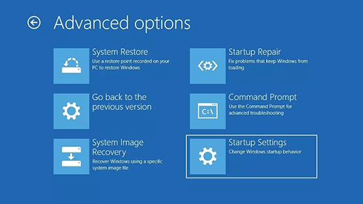 choose Startup Settings