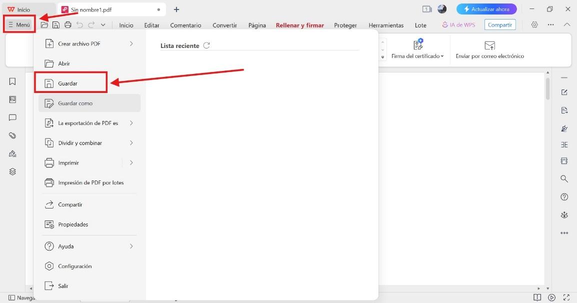 Guardar PDF en WPS
