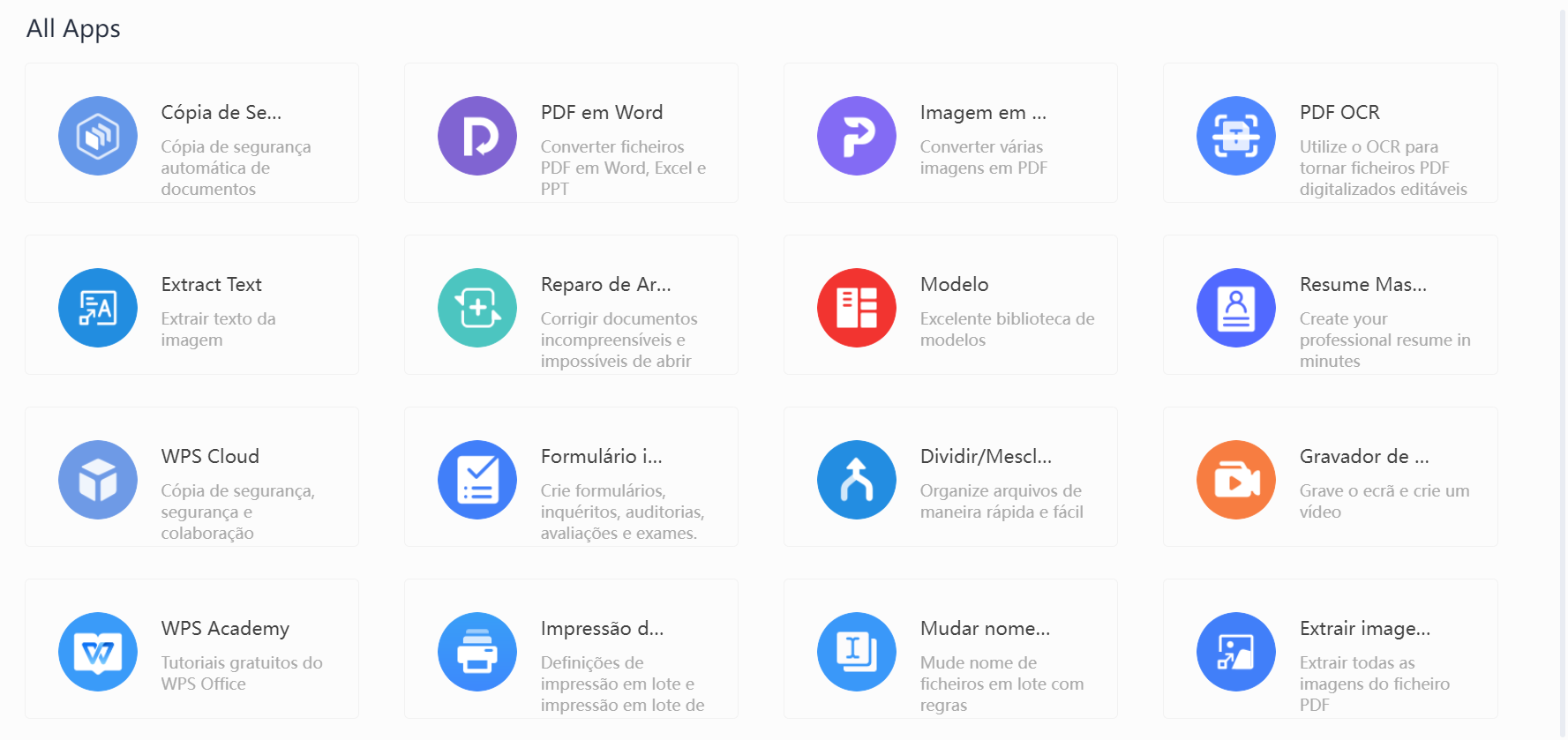 ferramentas de PDF do WPS Office