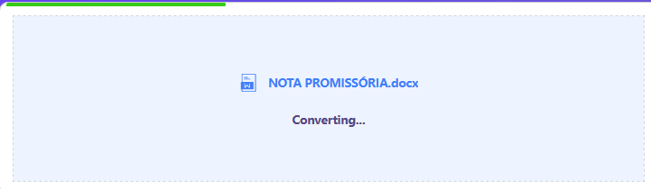 carregamento e conversão em andamento