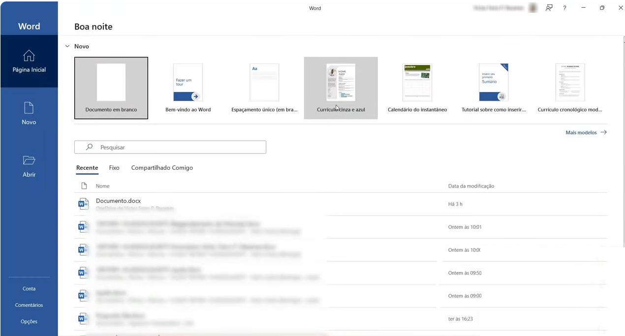 abrindo o Office 365 Personal