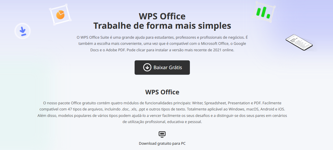 página de download do WPS Office