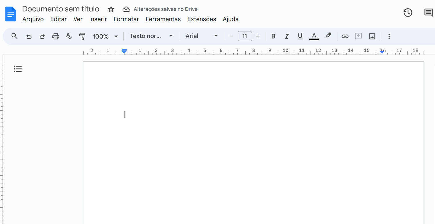 interface do Google Docs