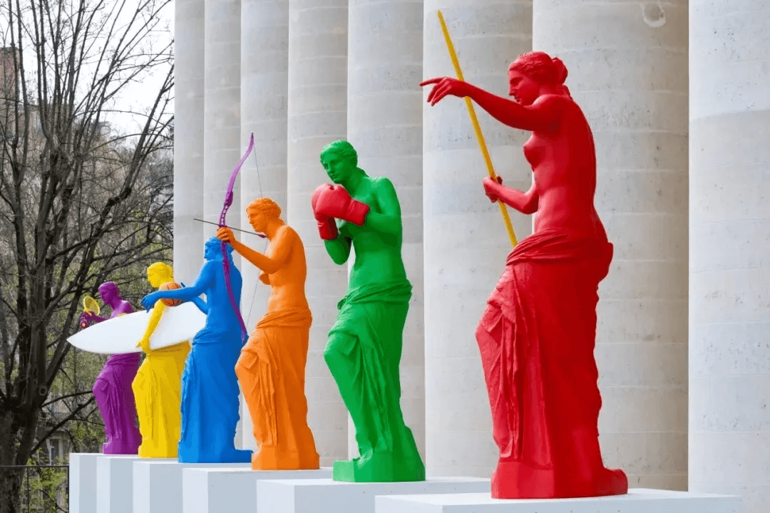 Colored Venus sculptures