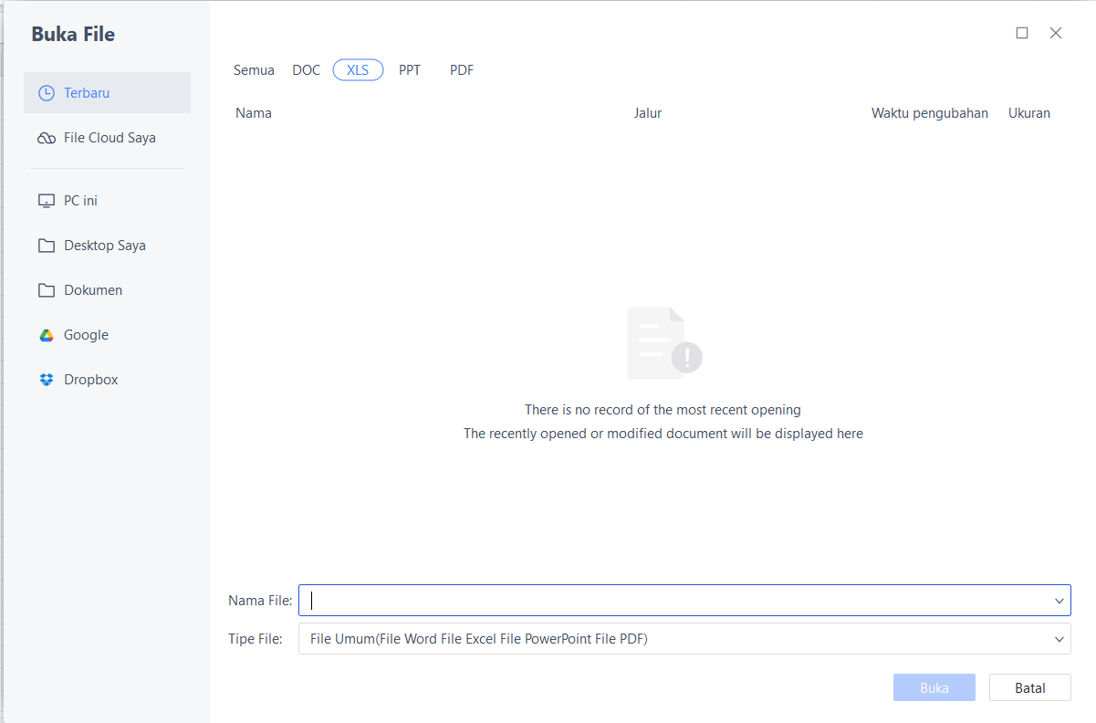 membuka file dari kantor dengan wps