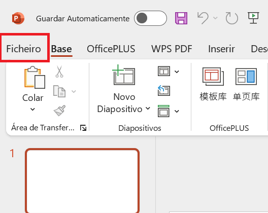 Microsoft PowerPoint Menu Arquivo