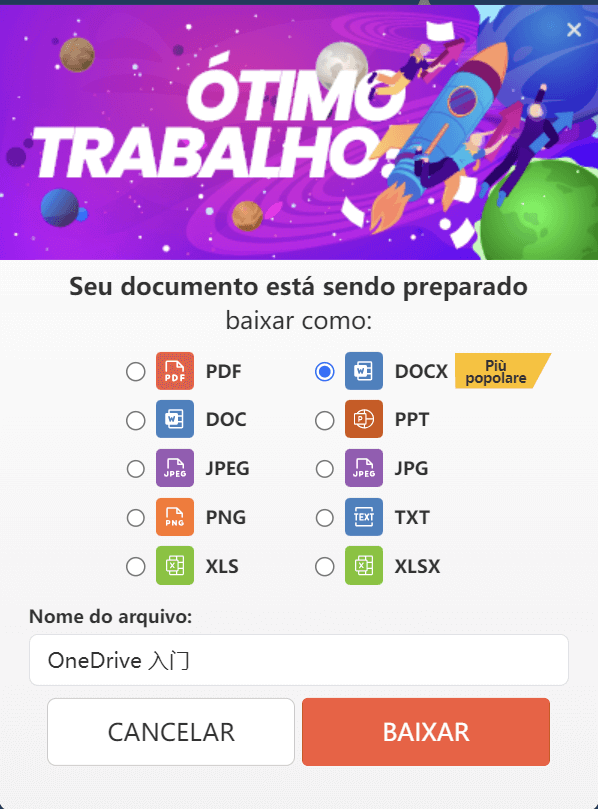 PDFSimpli baixar arquivo convertido