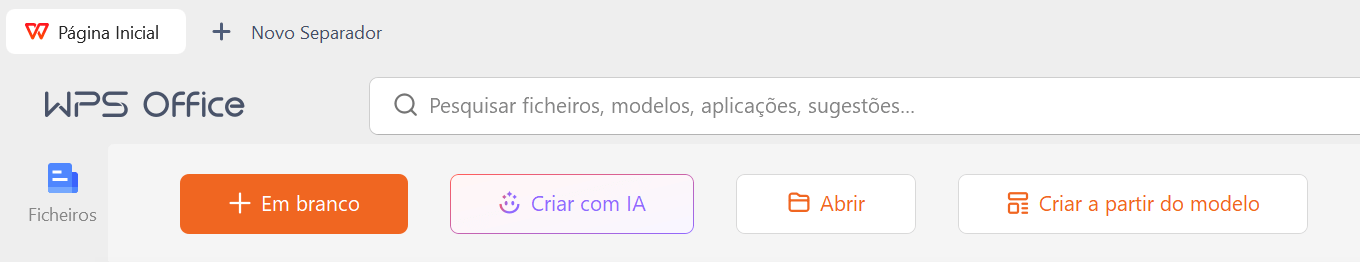 tela de criação de powerpoint no WPS