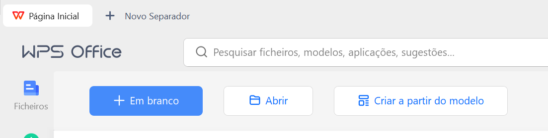 criando documento de texto no WPS