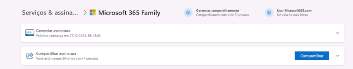 Serviços & assinaturas