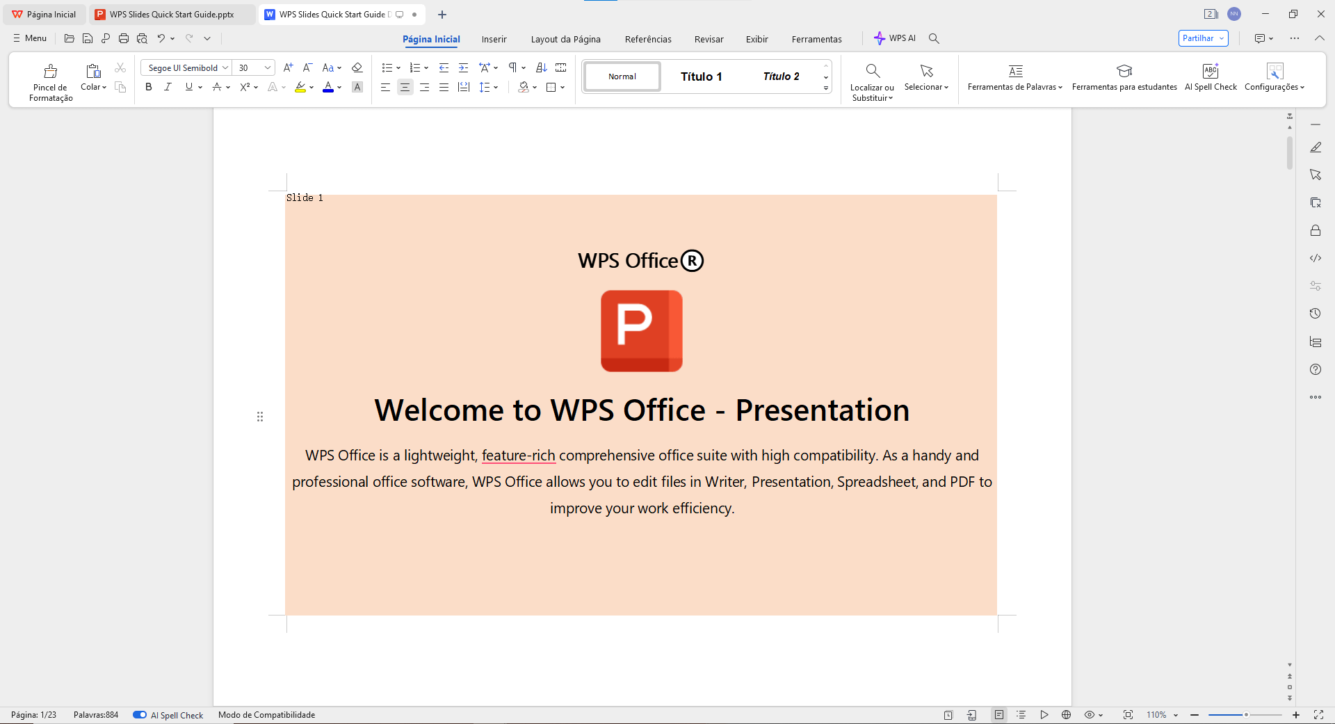 arquivo convertido no WPS Office