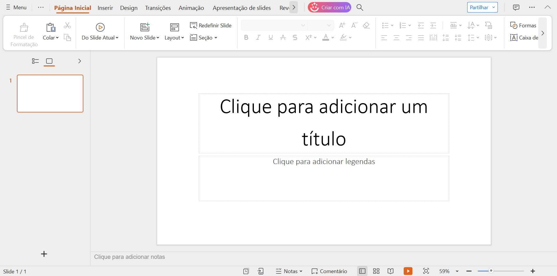 interface de slides do WPS Office
