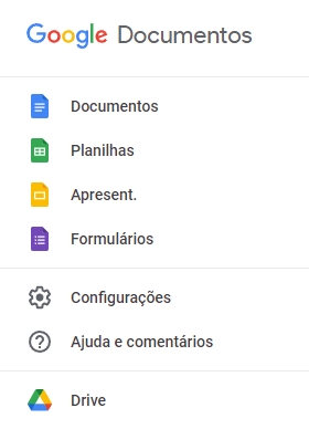ferramentas do Google Docs