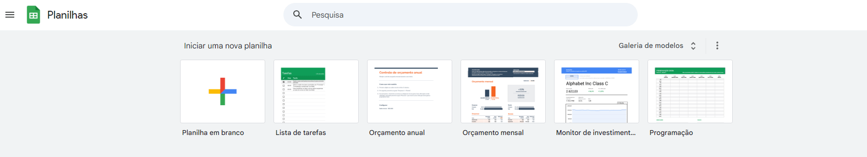 Planilhas do Google Docs