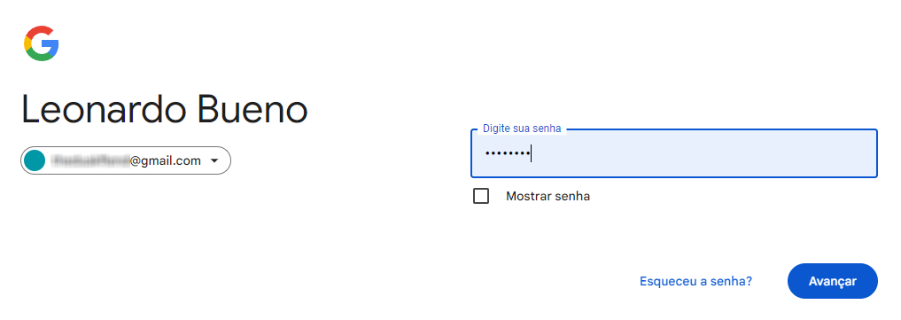 senha no Google Docs