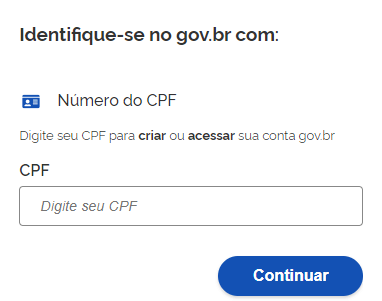 inserindo seus dados no gov.br