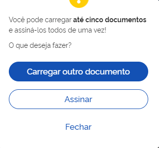 confirmando a assinatura no documento