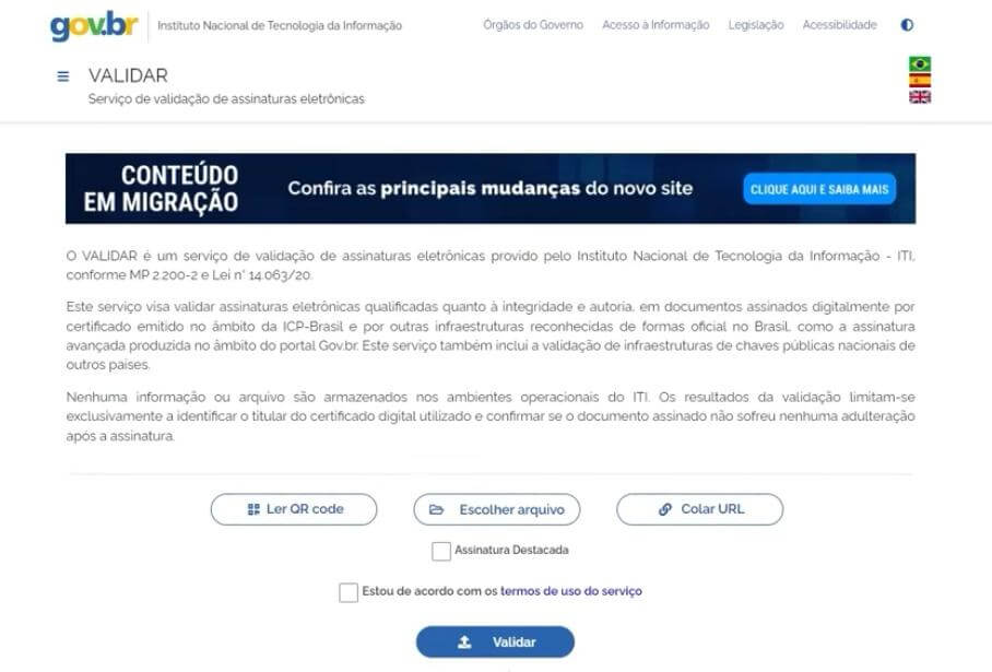 site para validar sua assinatura digital