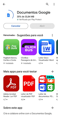 instalando o Google Docs