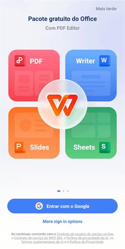 logando no WPS Office
