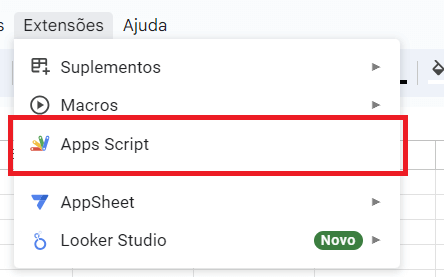 o ícone do editor de Scripts.
