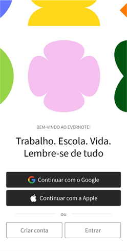 logando no Evernote