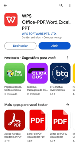abrindo o WPS Office