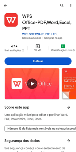 instalando o WPS Office