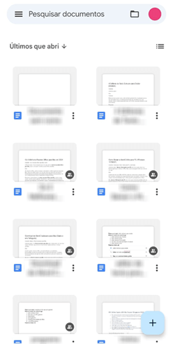 abrindo o Google Docs