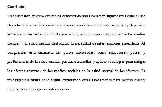 Ejemplo de Conclusión Resumida.