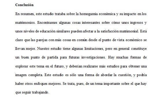 Ejemplo de una Mala Conclusión