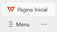 acessando o menu do documento no WPS
