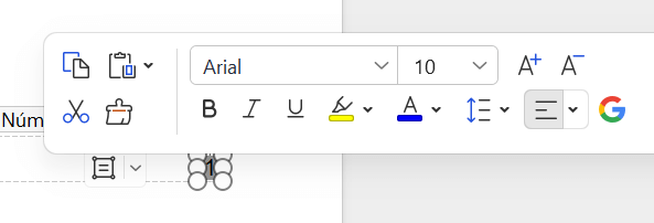 ajustando o tamanho e a fonte da numeração