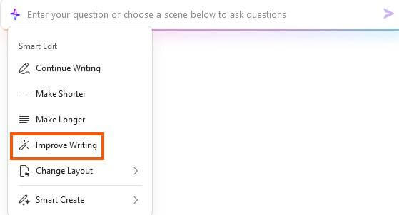 Pida a WPS AI que le ayude a mejorar la escritura.