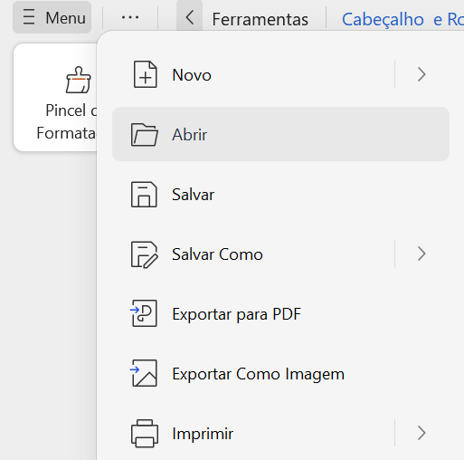 acessando configurações de impressão