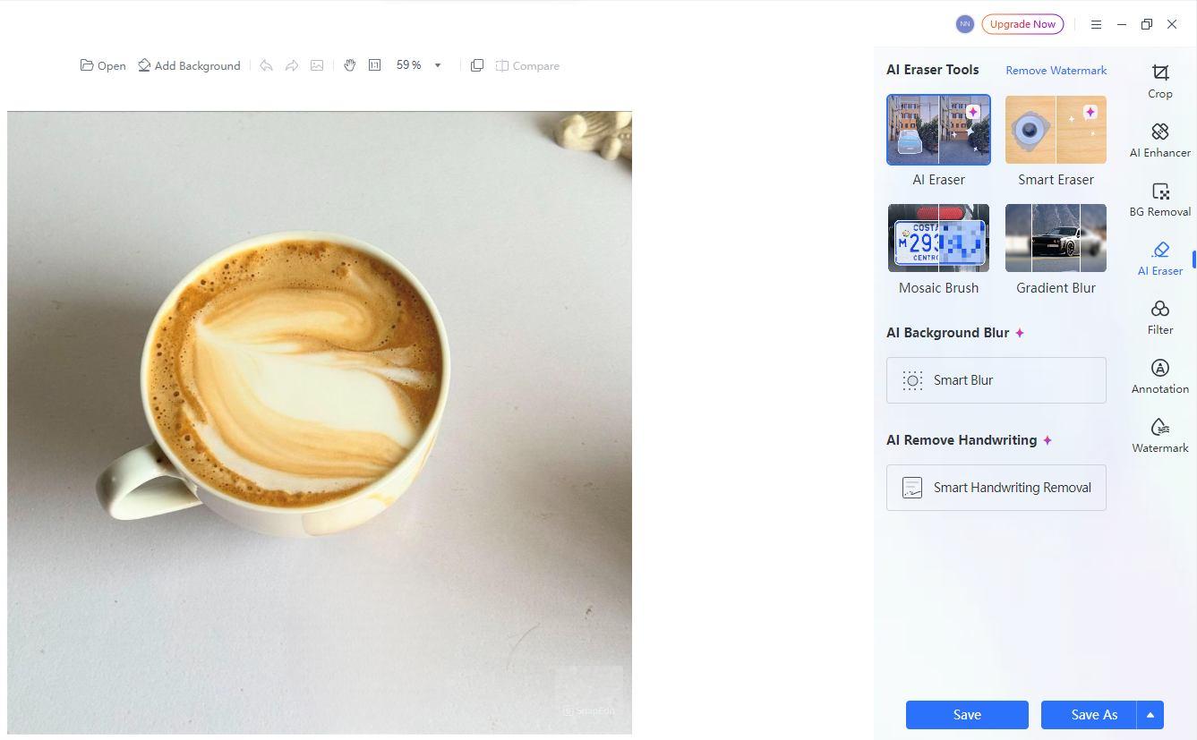 Objeto indesejado removido usando o WPS AI